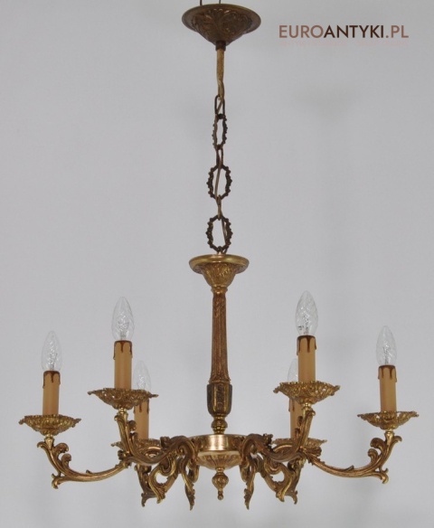 STARY MOSIEZNY ZYRANDOL MOSIEZNA LAMPA SUFITOWA