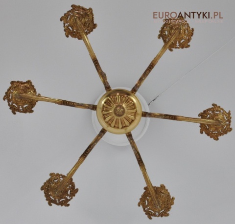 STARY MOSIEZNY ZYRANDOL MOSIEZNA LAMPA SUFITOWA