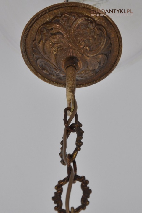 STARY MOSIEZNY ZYRANDOL MOSIEZNA LAMPA SUFITOWA