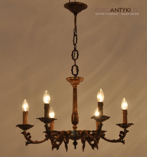 STARY MOSIEZNY ZYRANDOL MOSIEZNA LAMPA SUFITOWA