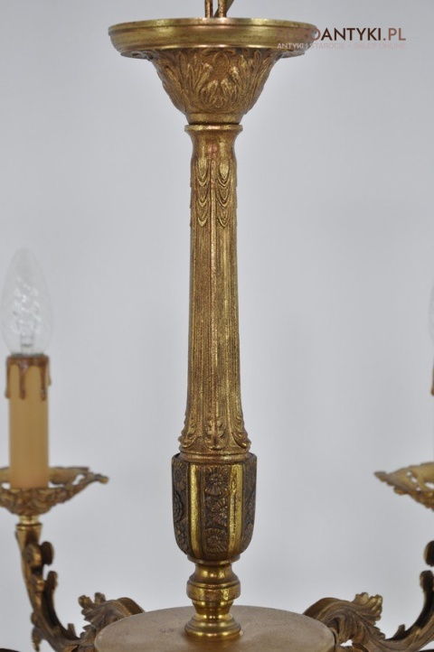 STARY MOSIEZNY ZYRANDOL MOSIEZNA LAMPA SUFITOWA