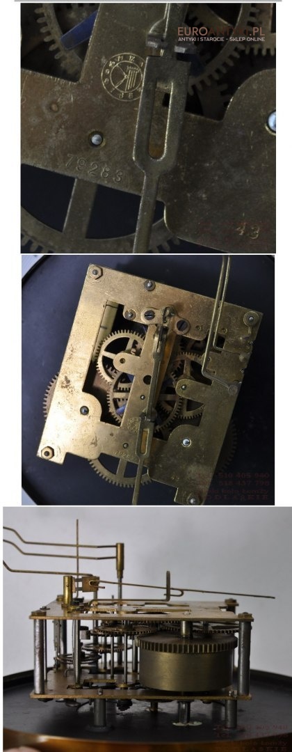 STARY SPRAWNY ZEGAR SKRZYNIOWY NA ŚCIANE ANTYK