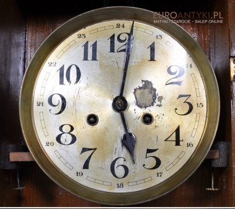 STARY SPRAWNY ZEGAR SKRZYNIOWY NA ŚCIANE ANTYK