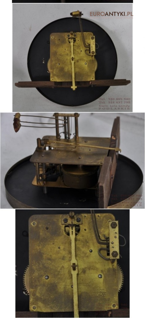 STARY ZEGAR ART DECO ANTYK GONG WAHADLO KLUCZYK