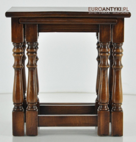 2 DREWNIANE STOLICZKI WSUWANE STOLIKI Z LITEGO DREWNA DĘBOWE