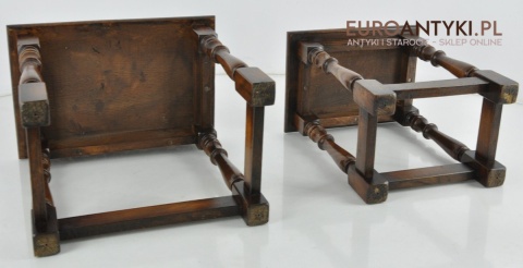 2 DREWNIANE STOLICZKI WSUWANE STOLIKI Z LITEGO DREWNA DĘBOWE