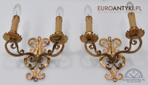 ANTYKI STARE KINKIETY 100 LETNIE KUTE LAMPKI Z KUTEGO METALU