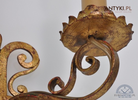 ANTYKI STARE KINKIETY 100 LETNIE KUTE LAMPKI Z KUTEGO METALU