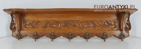 DREWNIANY RZEZBIONY WIESZAK WIESZAKI GARDEROBA