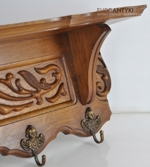 DREWNIANY RZEZBIONY WIESZAK WIESZAKI GARDEROBA