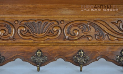 DREWNIANY RZEZBIONY WIESZAK WIESZAKI GARDEROBA