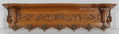 DREWNIANY RZEZBIONY WIESZAK WIESZAKI GARDEROBA