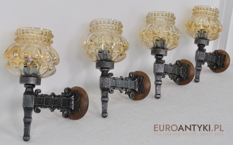 KUTE KINKIETY RUSTYKALNE LAMPKI LAMPY Z KUTEGO METALU RUSTIC DO ZAMKU KARCZMY KNAJPY GOSPODY