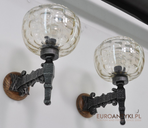 KUTE KINKIETY RUSTYKALNE LAMPKI LAMPY Z KUTEGO METALU RUSTIC DO ZAMKU KARCZMY KNAJPY GOSPODY