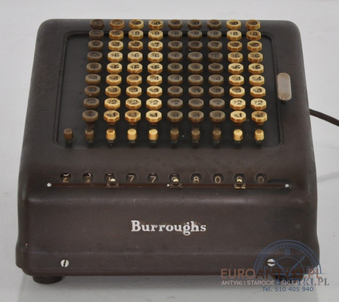 Maszyna do księgowania liczenia Burroughs Adding Machine Company MADE IN U.S.AMERICA pierwsze komputery MASZYNA BIUROWA