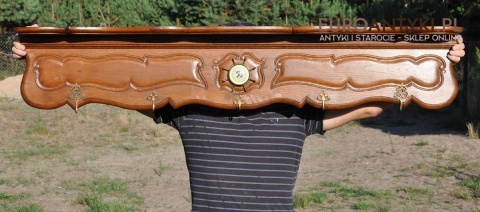 RZEŹBIONA DREWNIANA STARA GARDEROBA HAKI WIESZAK WIESZAKI Z LITEGO DREWNA ANTYK