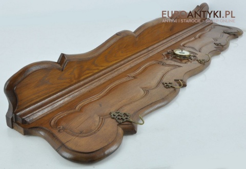 RZEŹBIONA DREWNIANA STARA GARDEROBA HAKI WIESZAK WIESZAKI Z LITEGO DREWNA ANTYK