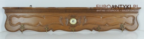 RZEŹBIONA DREWNIANA STARA GARDEROBA HAKI WIESZAK WIESZAKI Z LITEGO DREWNA ANTYK