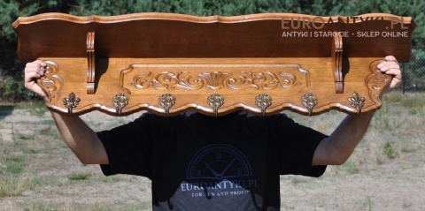 RZEŹBIONA GARDEROBA STARE WIESZAKI STARY WIESZAK Z LITEGO DREWNA DREWNIANY