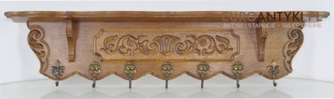 RZEŹBIONA GARDEROBA STARE WIESZAKI STARY WIESZAK Z LITEGO DREWNA DREWNIANY