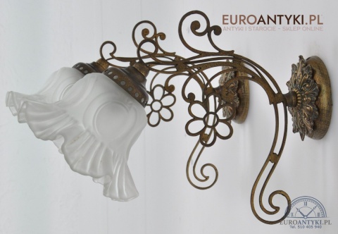 SECESYJNE KINKIETY Z KLOSZEM STARE LAMPKI LAMPY NA ŚCIANE ANTYKI