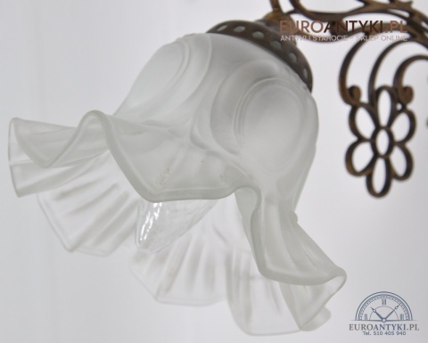 SECESYJNE KINKIETY Z KLOSZEM STARE LAMPKI LAMPY NA ŚCIANE ANTYKI