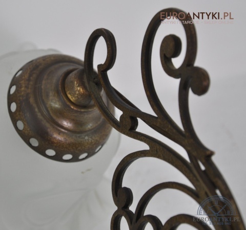 SECESYJNE KINKIETY Z KLOSZEM STARE LAMPKI LAMPY NA ŚCIANE ANTYKI