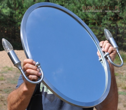 SREBRNE LUSTRO LUSTERKO Z KINKIETAMI Z LAMPAMI Z LAMPKAMI