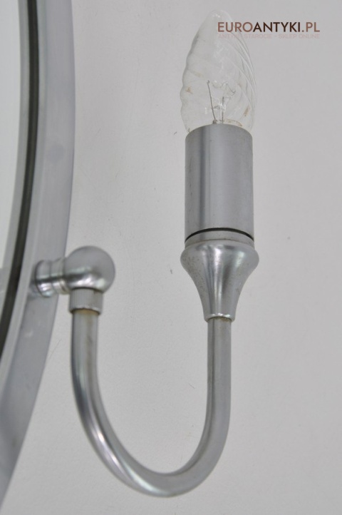 SREBRNE LUSTRO LUSTERKO Z KINKIETAMI Z LAMPAMI Z LAMPKAMI