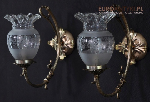 STARE KINKIETY LAMPY Z KLOSZAMI STARE SREBRO ANTYK