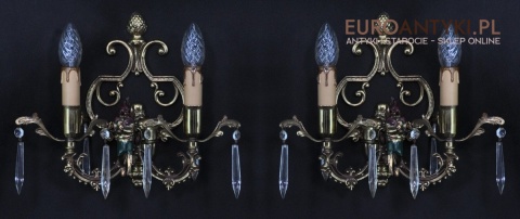 STARE KINKIETY Z MOSIĄDZU LAMPKI LAMPY NA SCIANE