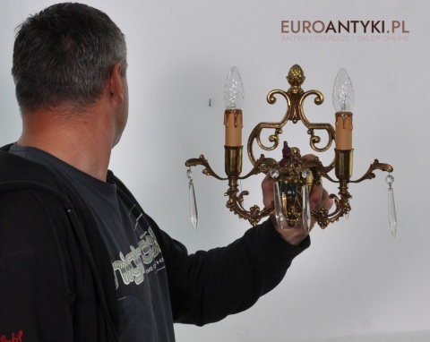 STARE KINKIETY Z MOSIĄDZU LAMPKI LAMPY NA SCIANE