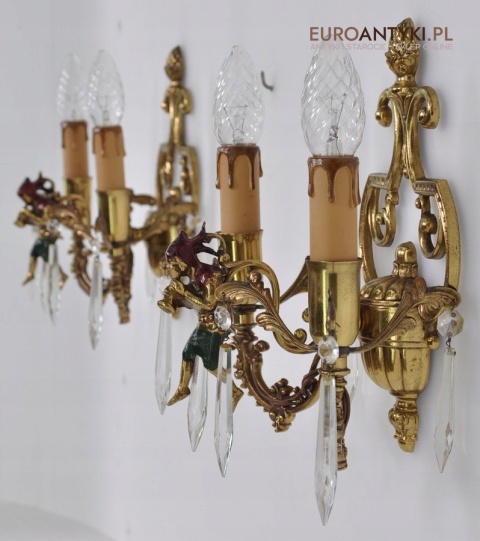 STARE KINKIETY Z MOSIĄDZU LAMPKI LAMPY NA SCIANE