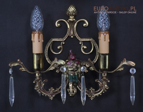 STARE KINKIETY Z MOSIĄDZU LAMPKI LAMPY NA SCIANE