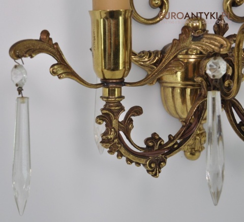 STARE KINKIETY Z MOSIĄDZU LAMPKI LAMPY NA SCIANE