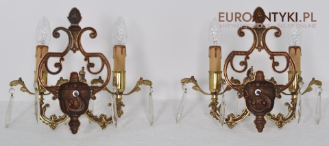 STARE KINKIETY Z MOSIĄDZU LAMPKI LAMPY NA SCIANE