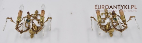 STARE KINKIETY Z MOSIĄDZU LAMPKI LAMPY NA SCIANE