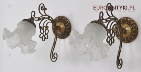 STARE SECESYJNE KINKIETY Z KLOSZAMI LAMPKI LAMPY