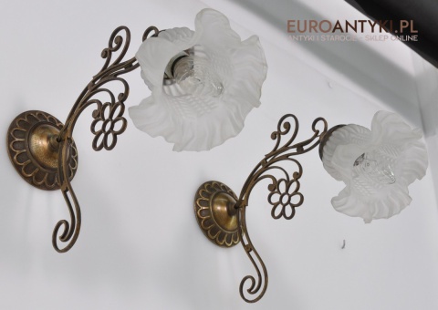 STARE SECESYJNE KINKIETY Z KLOSZAMI LAMPKI LAMPY