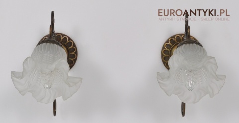 STARE SECESYJNE KINKIETY Z KLOSZAMI LAMPKI LAMPY