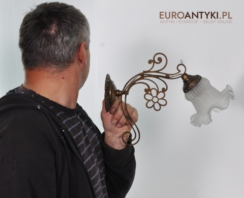 STARE SECESYJNE KINKIETY Z KLOSZAMI LAMPKI LAMPY