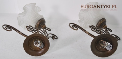 STARE SECESYJNE KINKIETY Z KLOSZAMI LAMPKI LAMPY