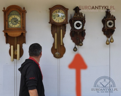 STARY HOLENDERSKI ZEGAR WISZĄCY ANTYK Z HOLANDII HOLENDER Z ATLASEM