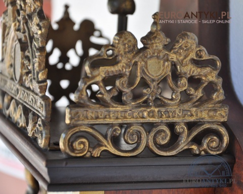 STARY HOLENDERSKI ZEGAR WISZĄCY ANTYK Z HOLANDII HOLENDER Z ATLASEM