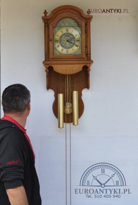 STARY WISZĄCY NIEMIECKI ZEGAR SKRZYNIOWY HERMLE SPRAWNY