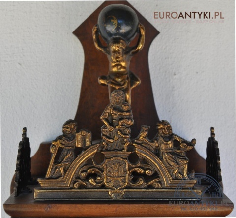 STARY ZEGAR WISZĄCY HOLENDER Z ATLASEM ORYGINALNY HOLLAND