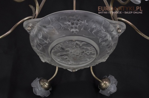 Żyrandol art deco oryginalny unikat do salonu pałacu zamku. Prawdziwy antyk