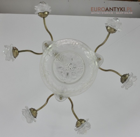 Żyrandol art deco oryginalny unikat do salonu pałacu zamku. Prawdziwy antyk