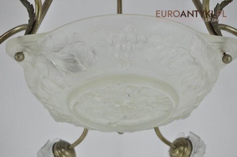 Żyrandol art deco oryginalny unikat do salonu pałacu zamku. Prawdziwy antyk