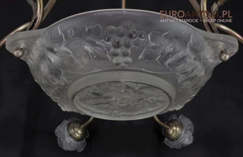 Żyrandol art deco oryginalny unikat do salonu pałacu zamku. Prawdziwy antyk